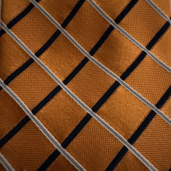 Izod Men’s Silk Tie Orange Blue Gray Excellent - Picture 2 of 7